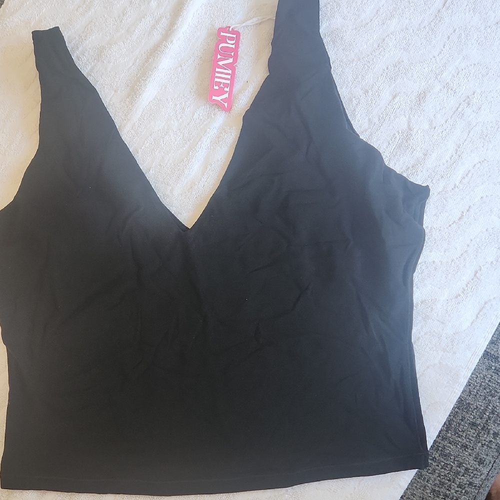 Women's Black V-Neck Top
